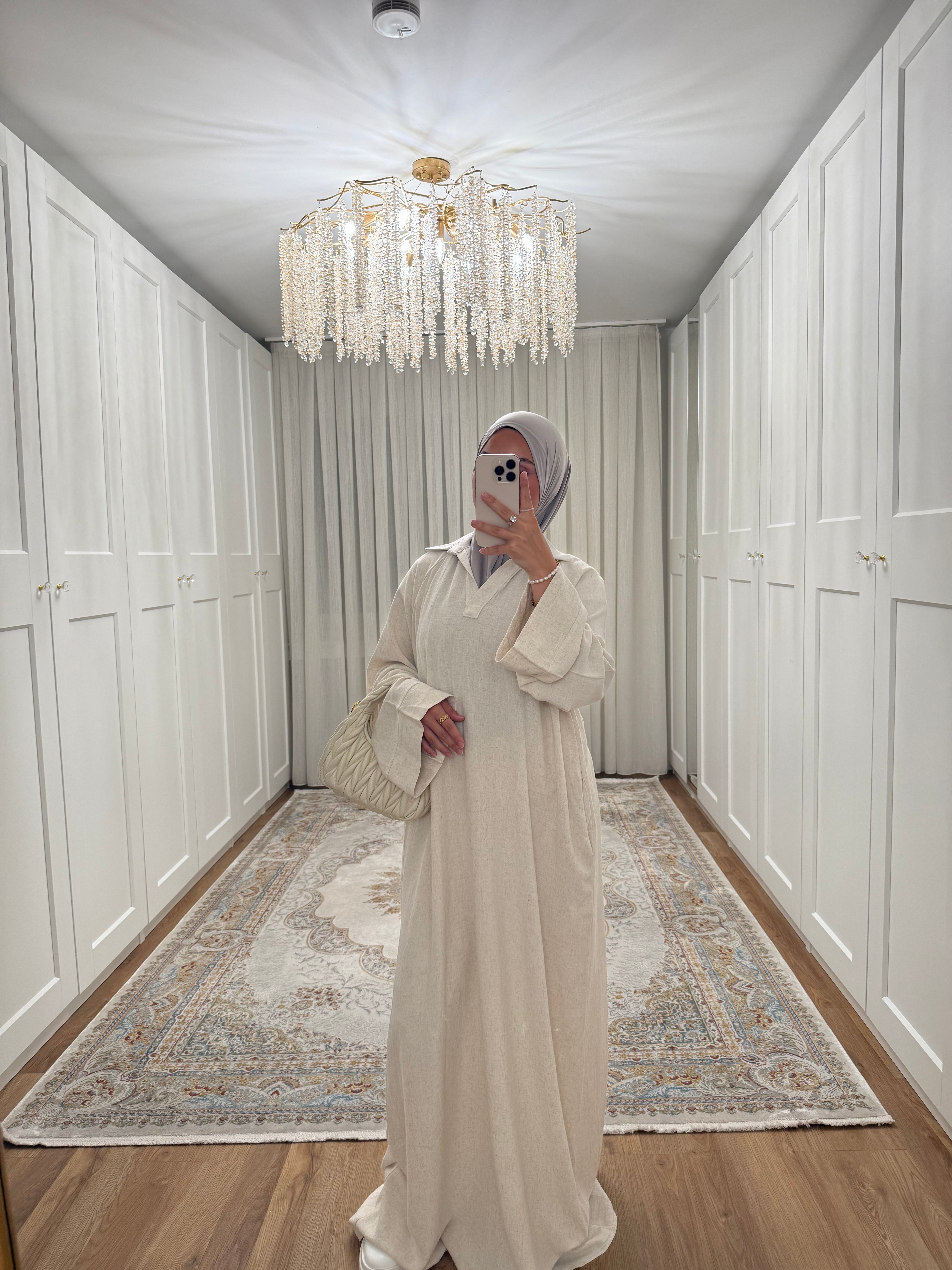 Abaya aus Viskose-Leinen-Mischung